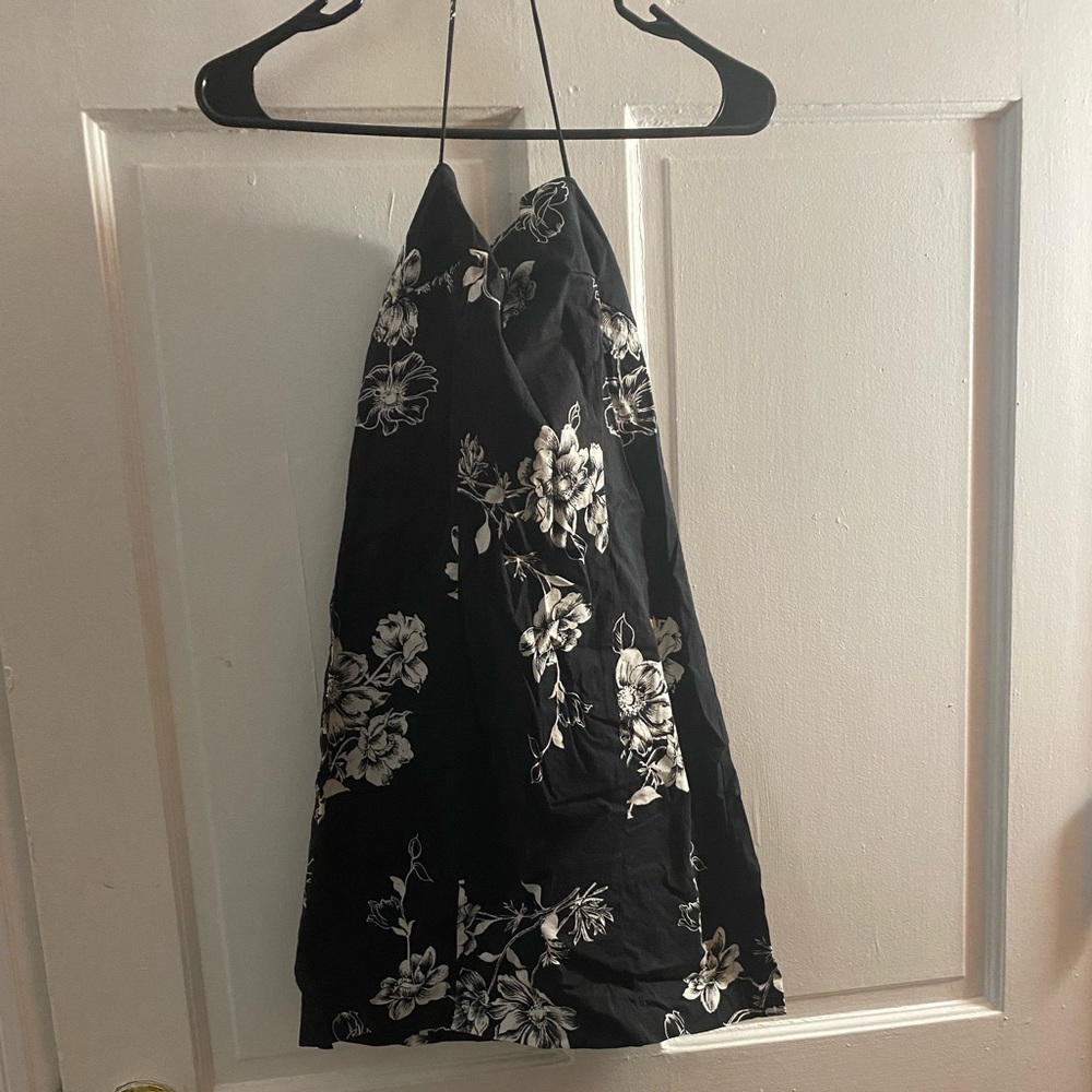 Black and white tube top dress